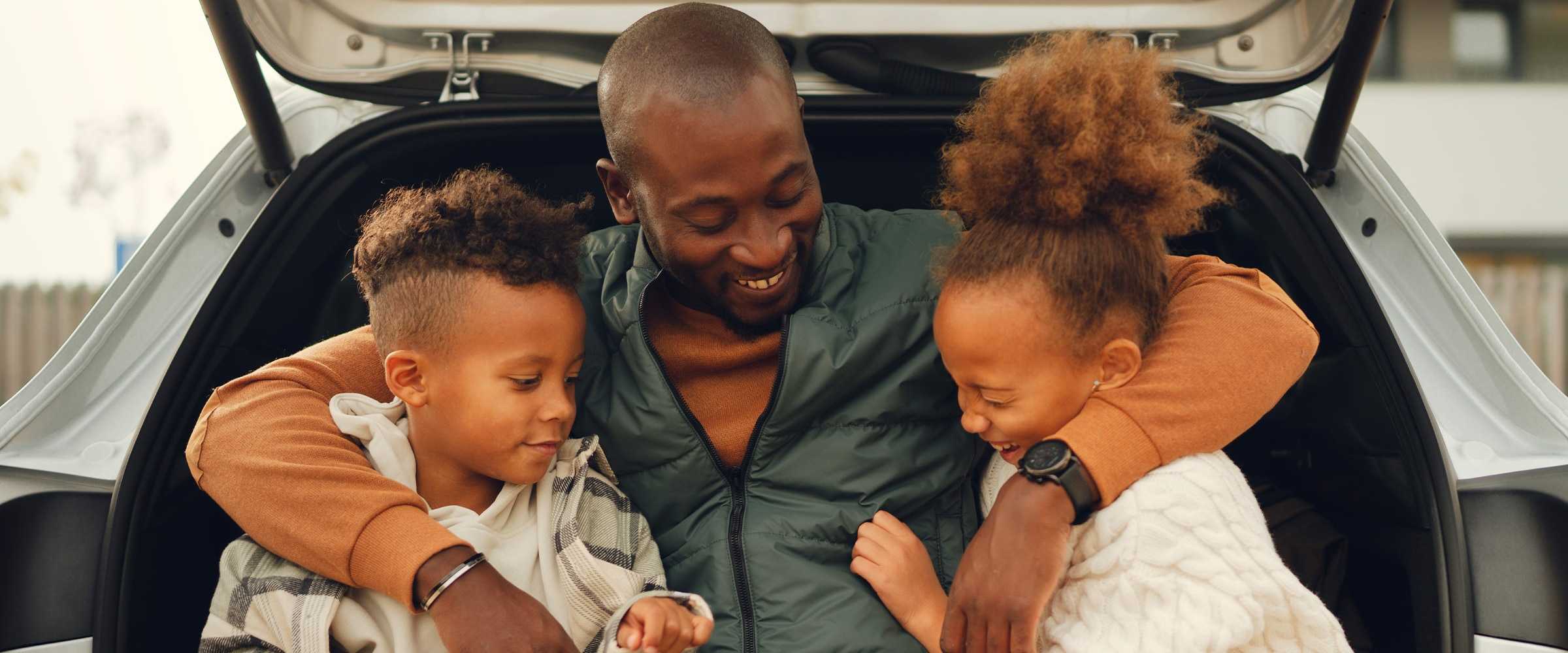 Father kids and the car