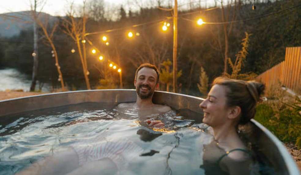 Couple in the hot tub