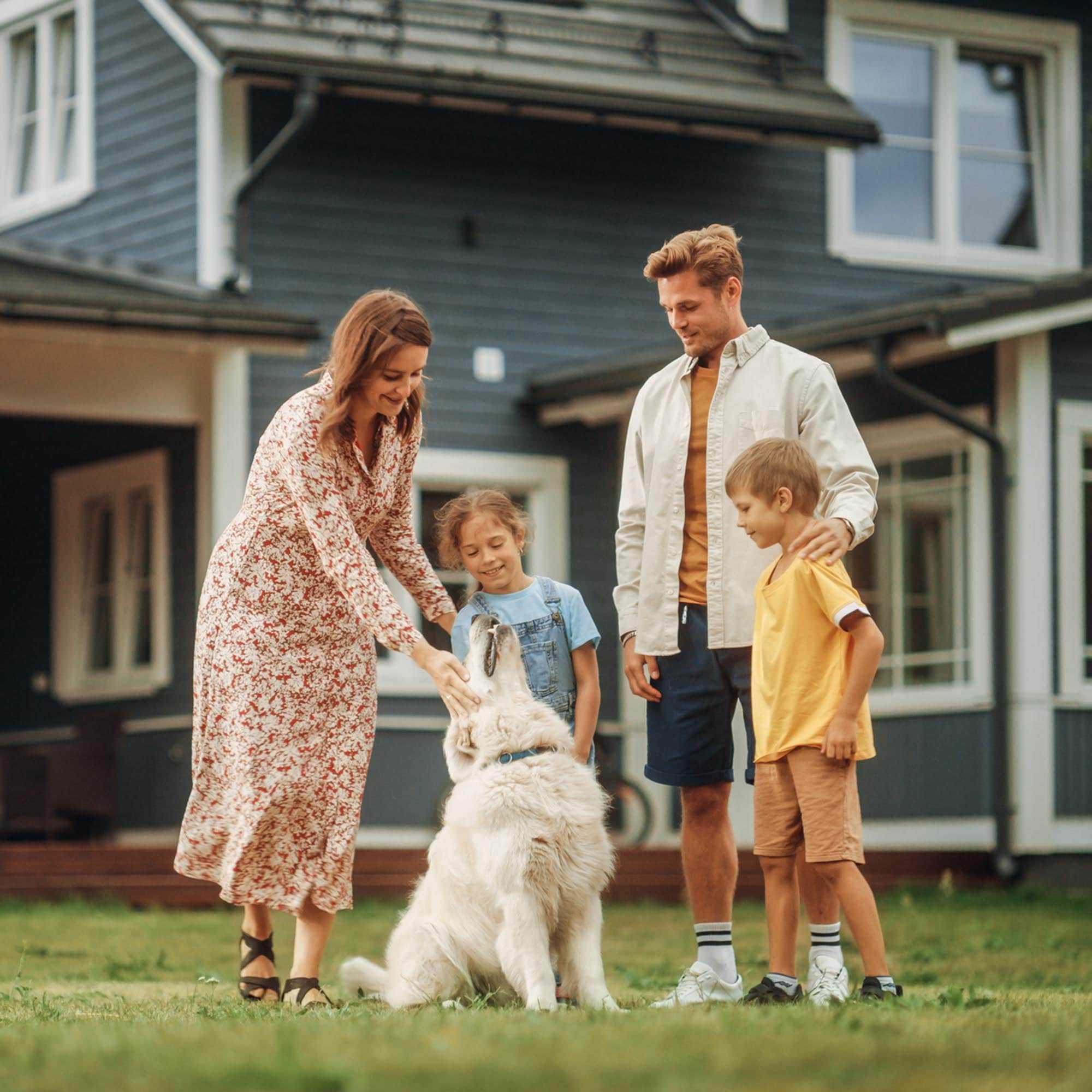 Family in the front yard - PEI