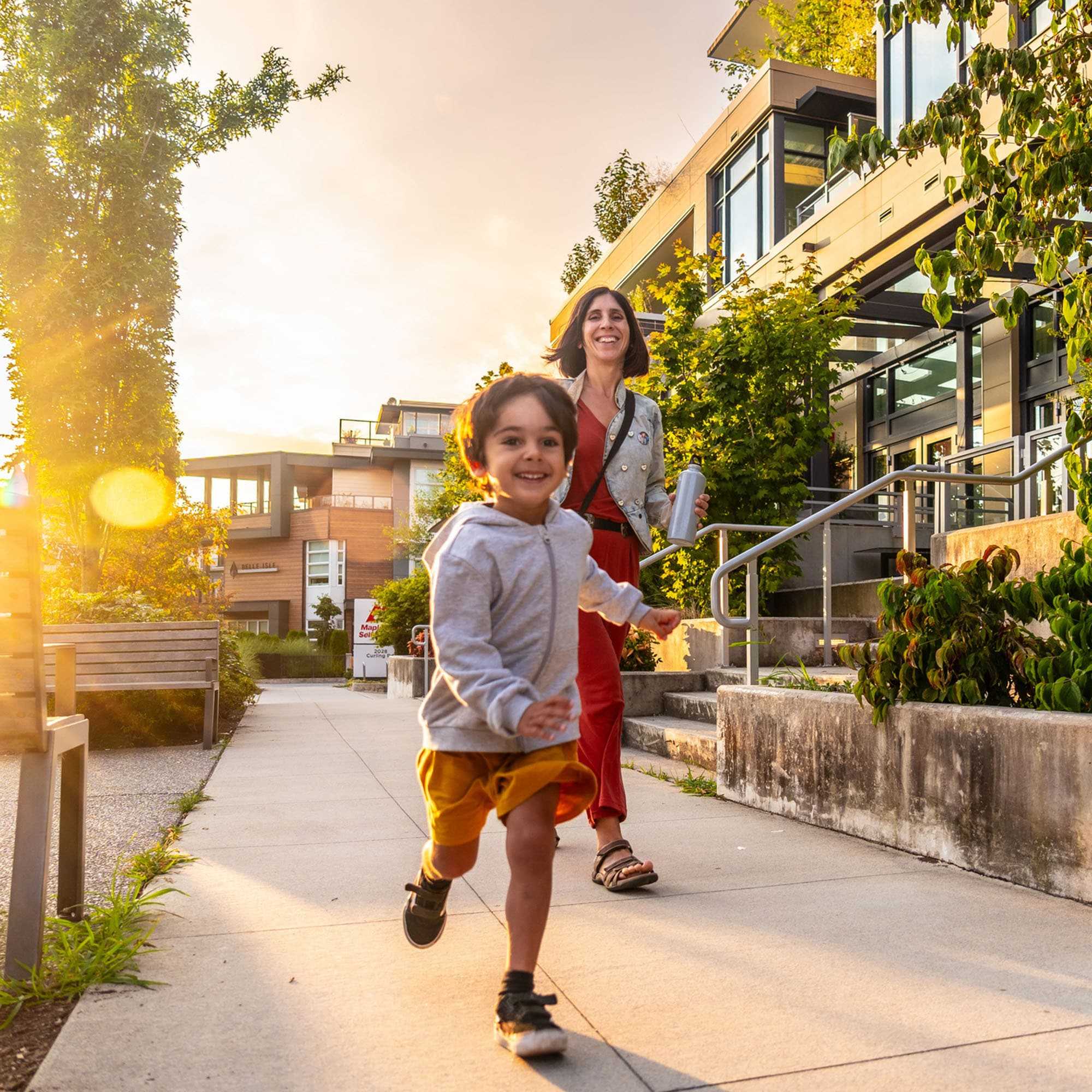 Mother and a toddler running - Vancouver
