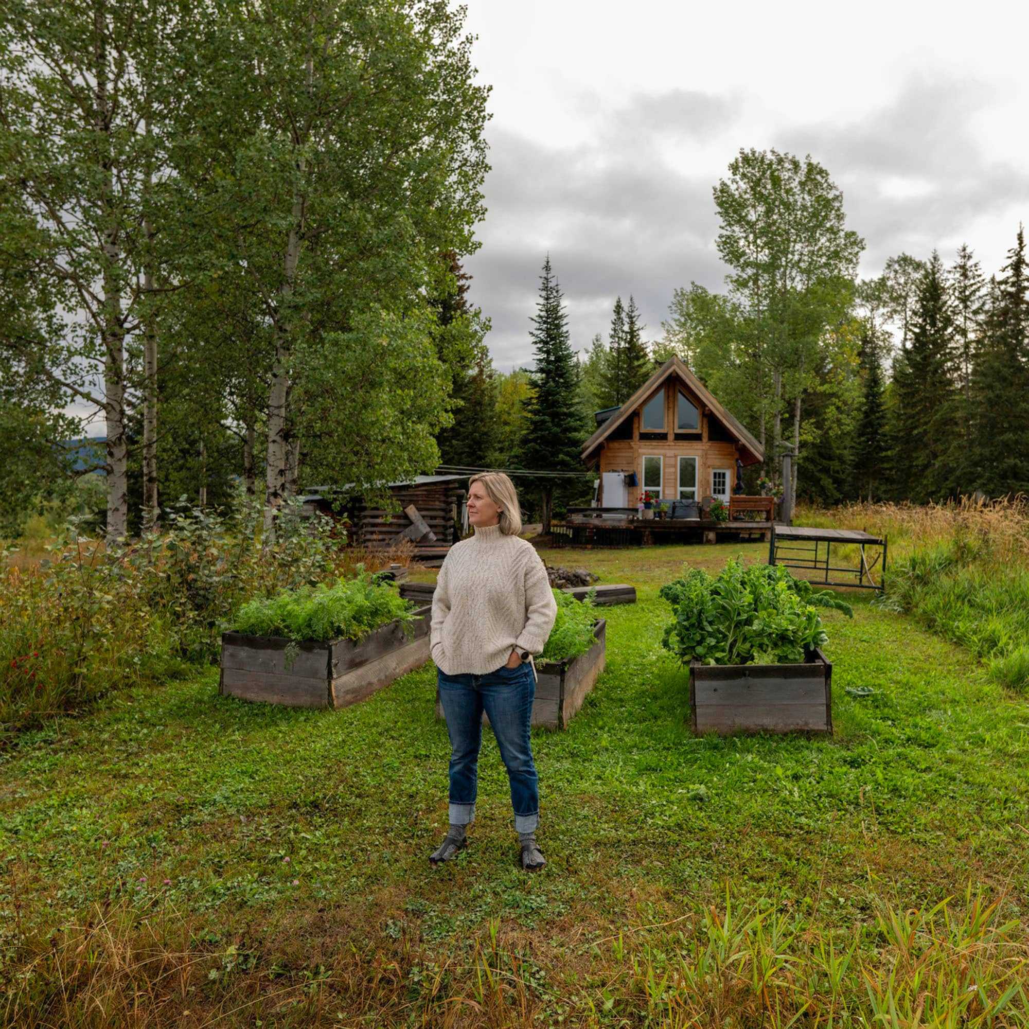 Woman standing in green garden - Kelowna