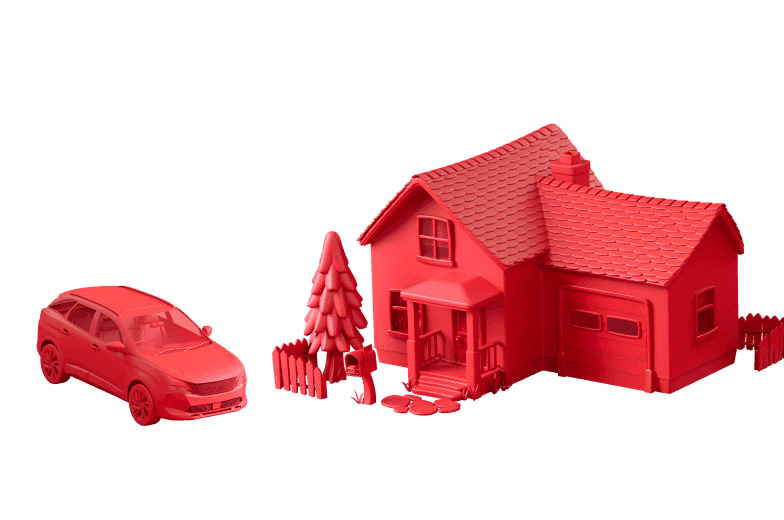 Crown, Red House and Car Bundle